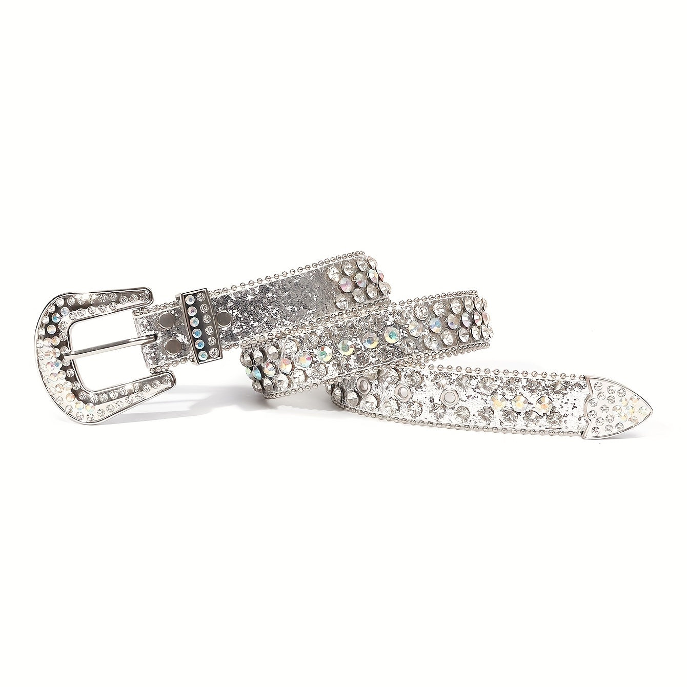 Kids Rhinestone Western Leather Belt for Boys Girls