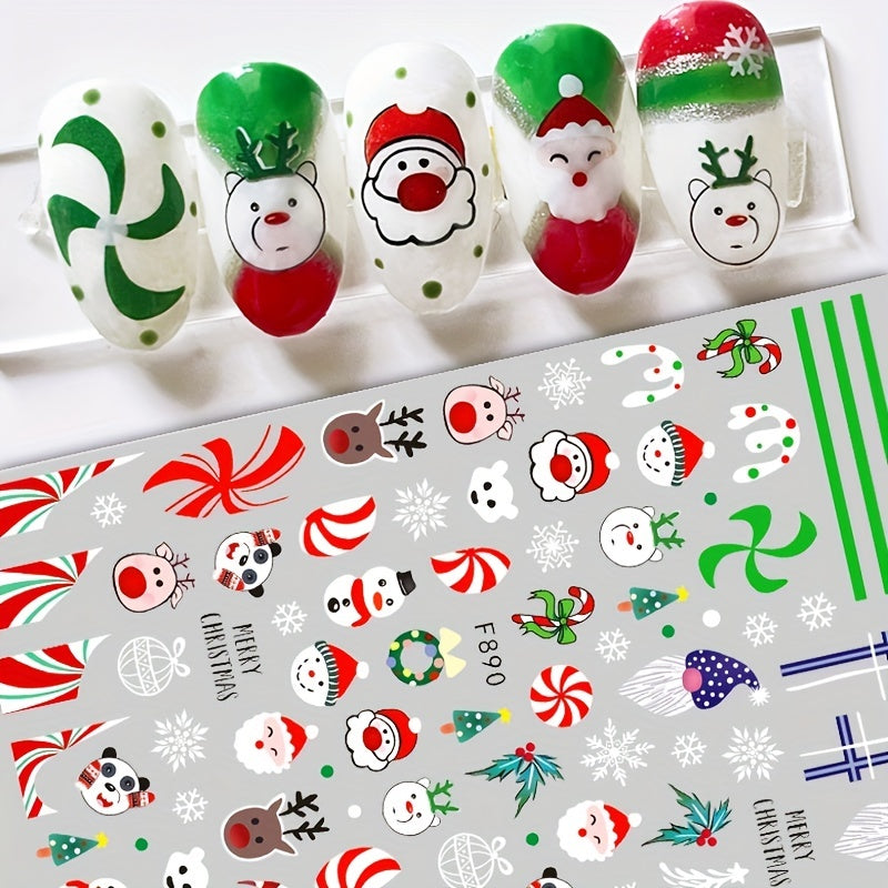 Christmas Nail Art Stickers Self Adhesive Nail Decals