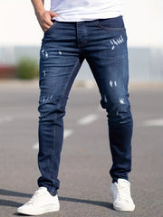 Mens Distressed Ripped Jeans Slim Fit