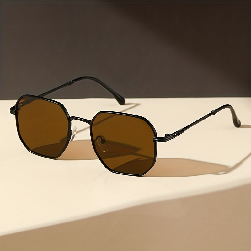 Geometric Metal Frame Sunglasses Anti Glare UV400