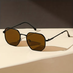 Geometric Metal Frame Sunglasses Anti Glare UV400