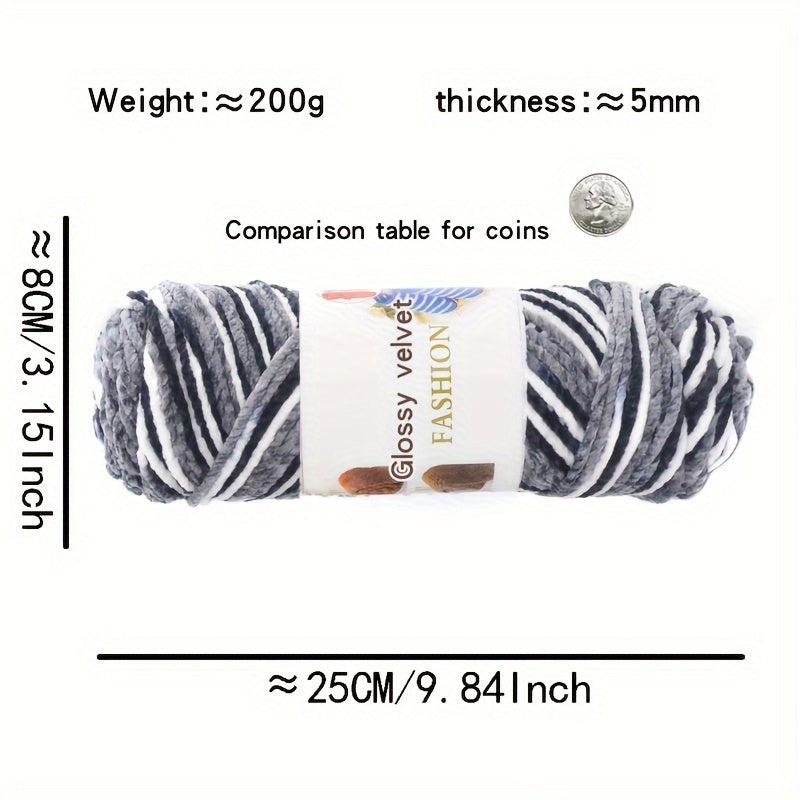 2pcs Soft 3 Strand Yarn 200g, DIY Knitting Crochet Scarves Shawls B