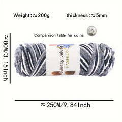 2pcs Soft 3 Strand Yarn 200g, DIY Knitting Crochet Scarves Shawls B