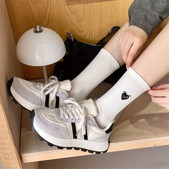 5 Pairs Letter Embroidery Crew Sports Socks Women's Stockings