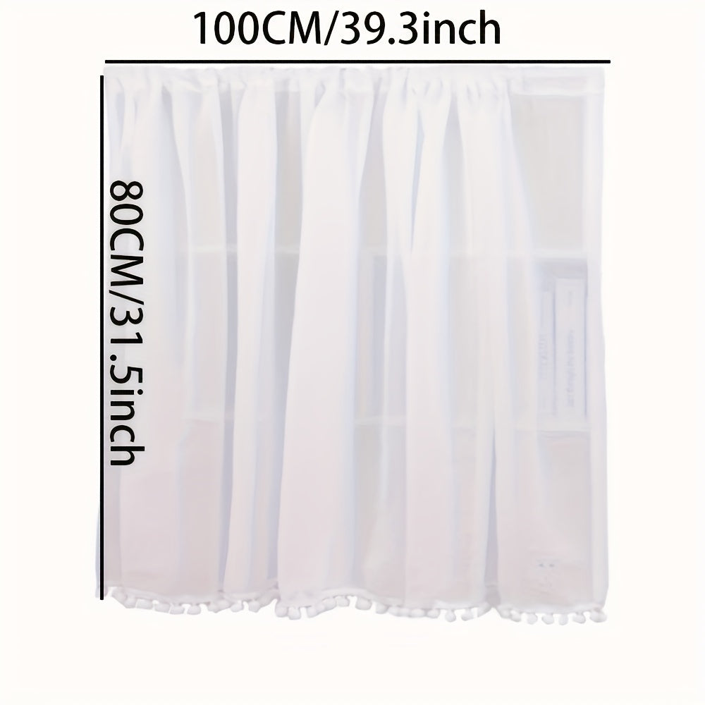 Modern Kitchen Curtain with Beads Rod Pocket Cabinet Curtain 39x31
