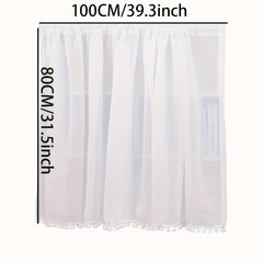Modern Kitchen Curtain with Beads Rod Pocket Cabinet Curtain 39x31