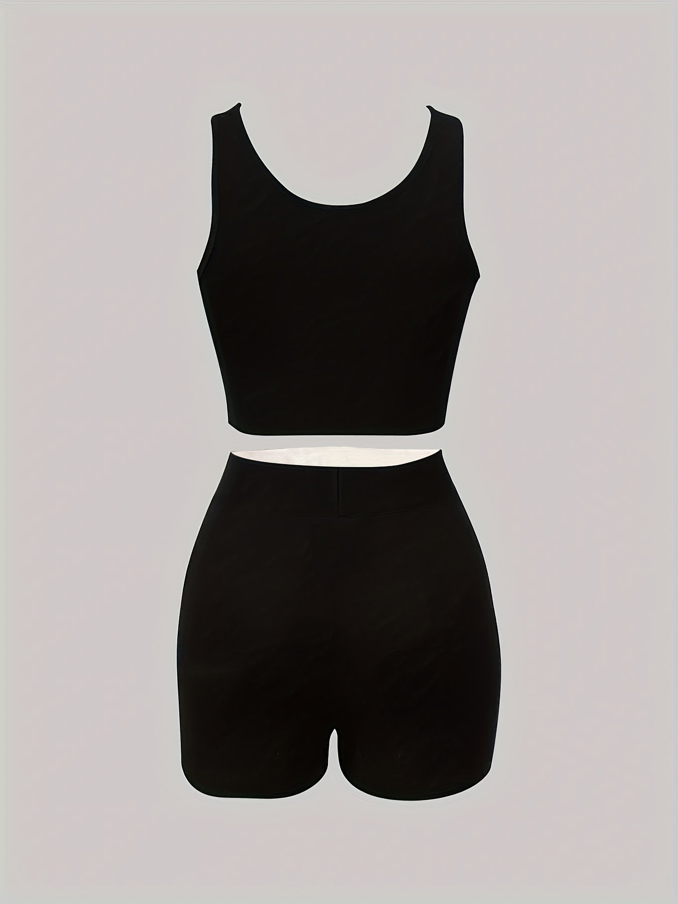 Casual Workout Set Tank Top & Slim Shorts Outfits Women's Clothing