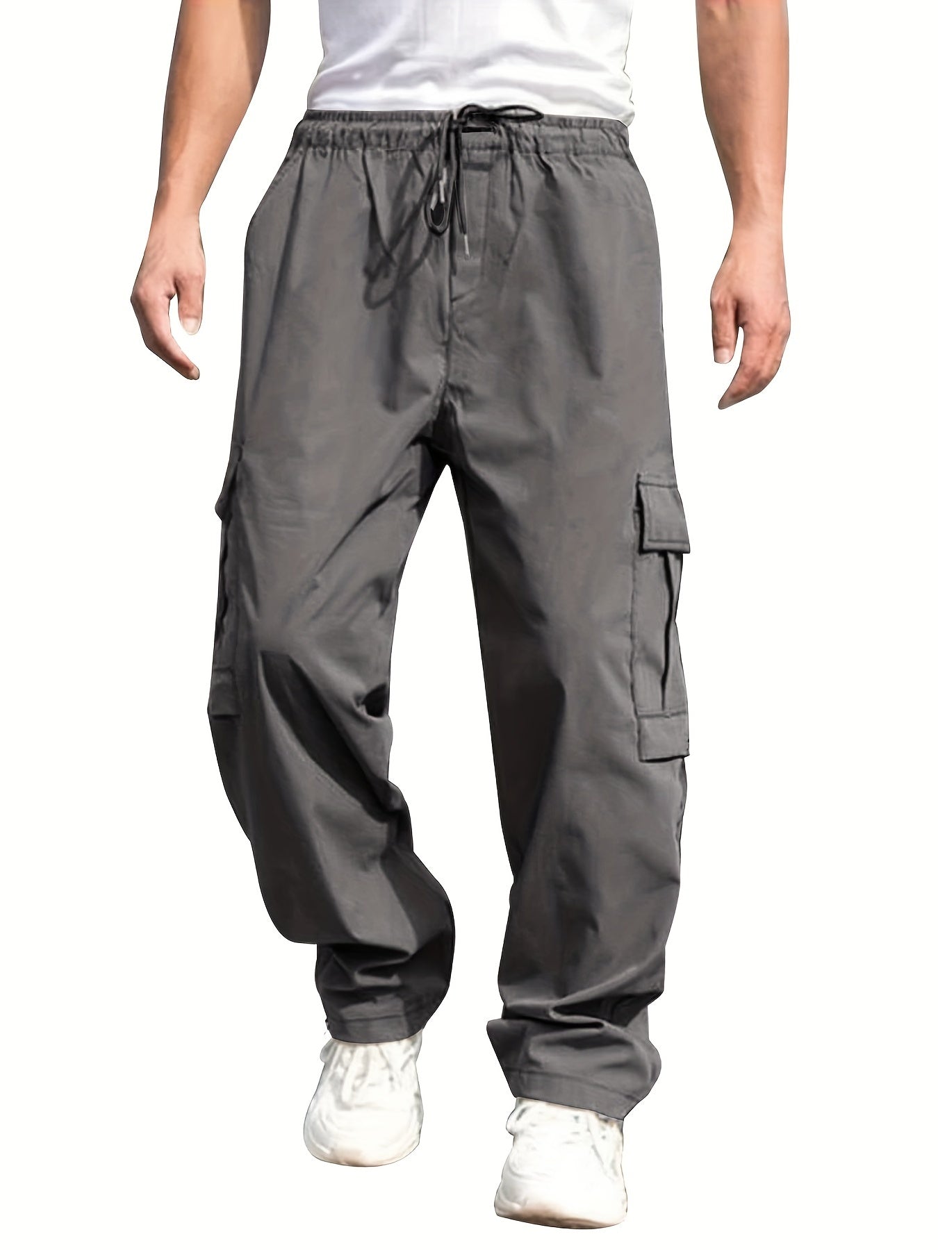 Men's Loose Fit Joggers Waist Drawstring Casual Cargo Pants