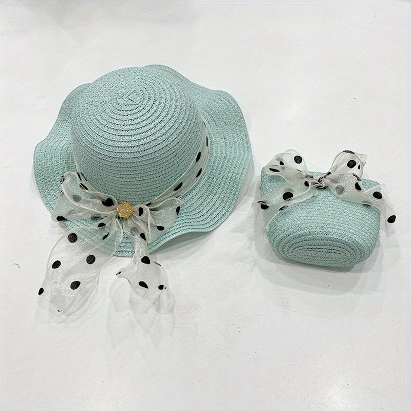 Girls Sun Protection Hat & Crossbody Bag Set