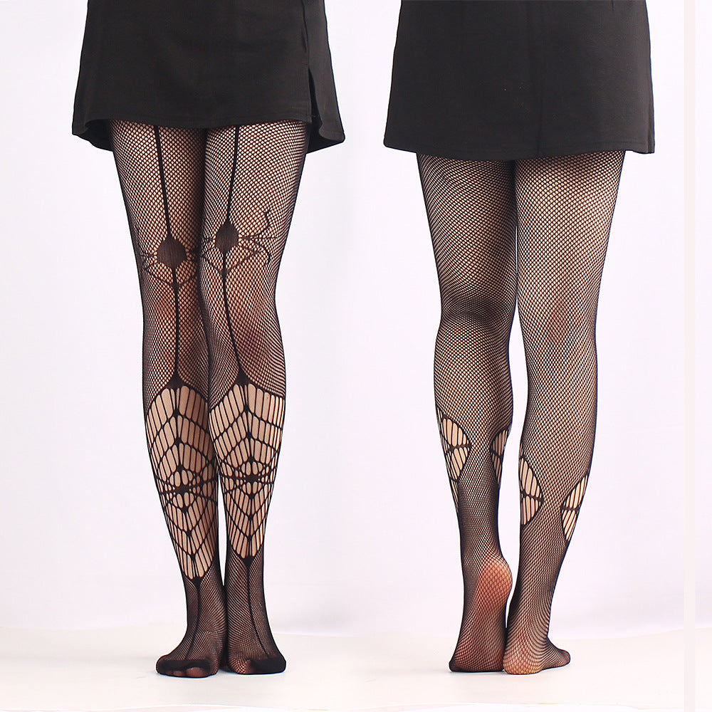 Spider Web Pattern Fishnet Tights Stockings For Women
