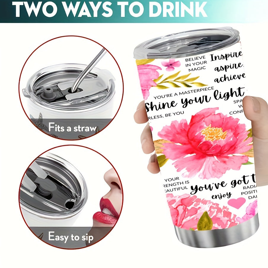 20oz Stainless Steel Insulated Tumbler Coffee Cup - Keeps Beverage Cold & Hot