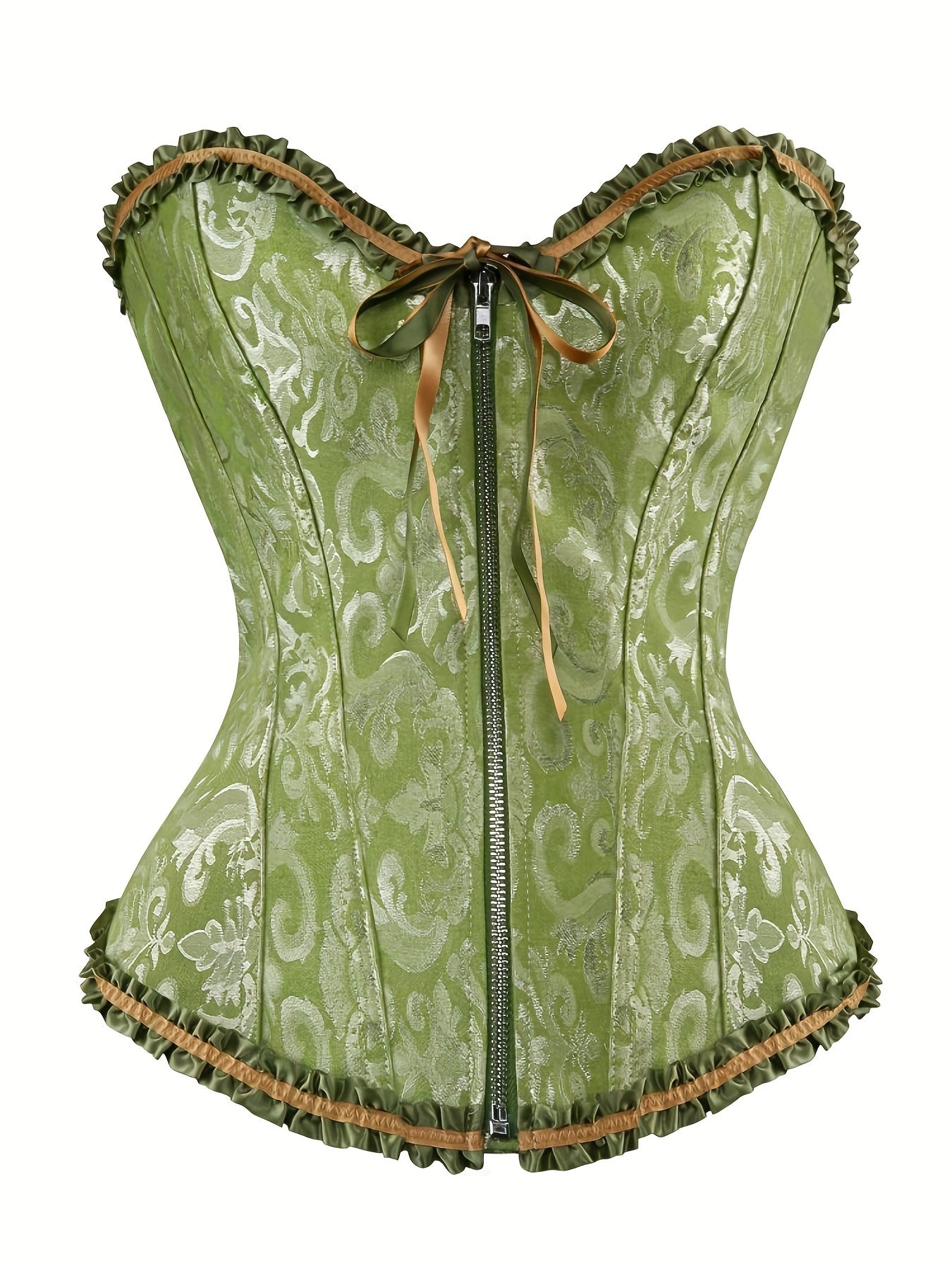 Strapless Corset Bustier Body Shaper Lace Up Zipper