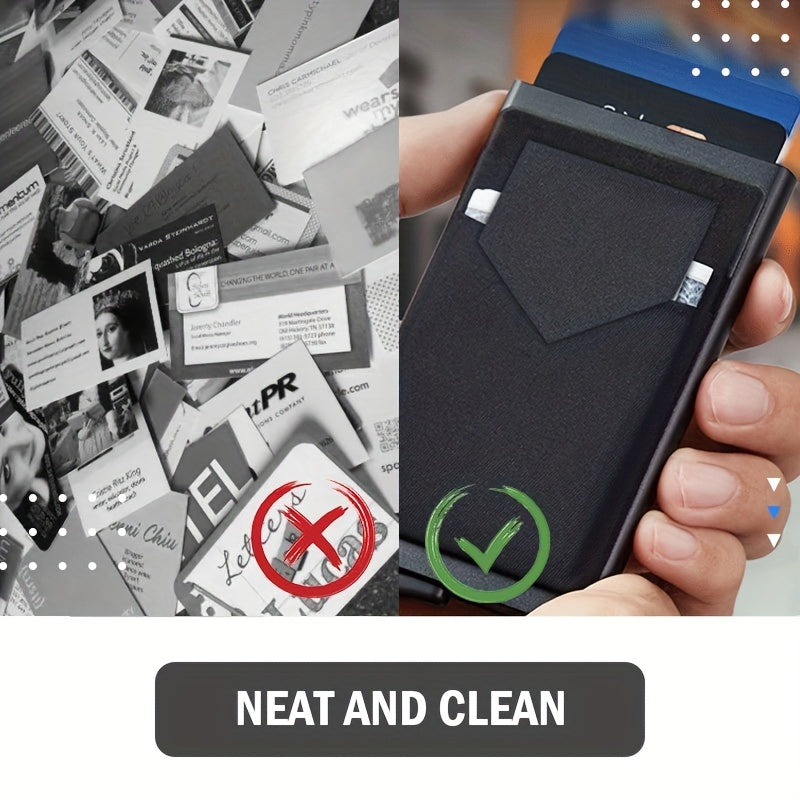 Men's Aluminum RFID Credit Card Holder Automatic Pop up Bank Card Box