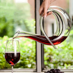 Crystal Red Wine Decanter 46 Oz Lead Glass Carafe for Home Bar