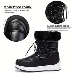 Waterproof Snow Boots High Top Slip On Winter Shoes