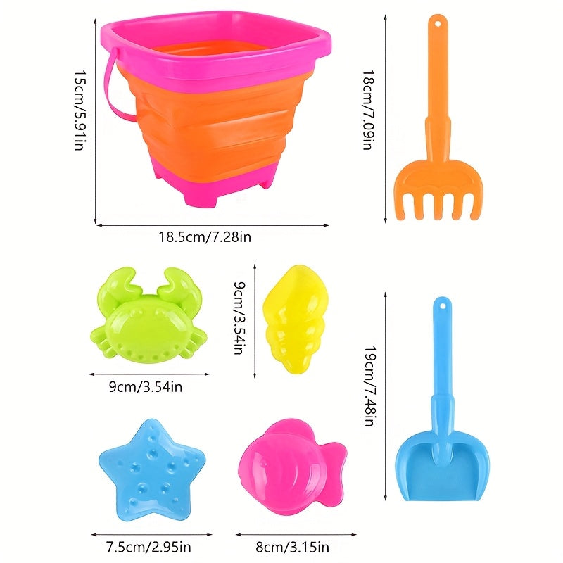 Kids Beach Toys Sand Water Play Set Folding Bucket Christmas Halloween Toy