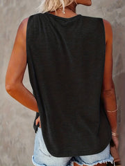 Skull Print Crew Neck Tank Top Sleeveless Casual Summer Women's Clothing