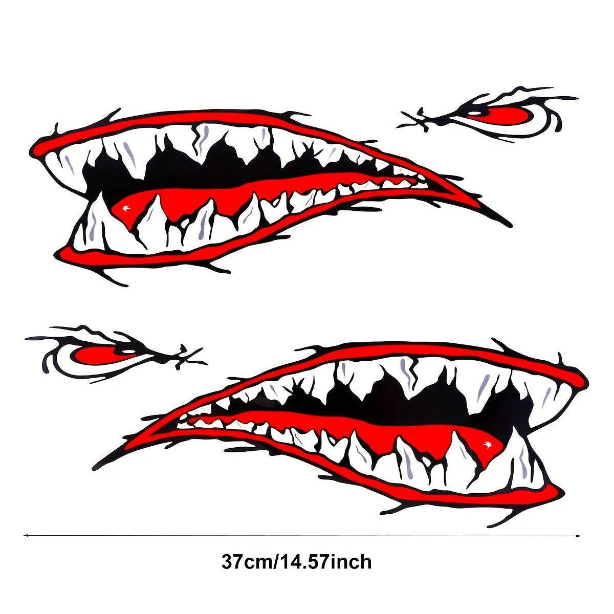 Reflective Shark Teeth Sticker Waterproof DIY Graphics Accessory