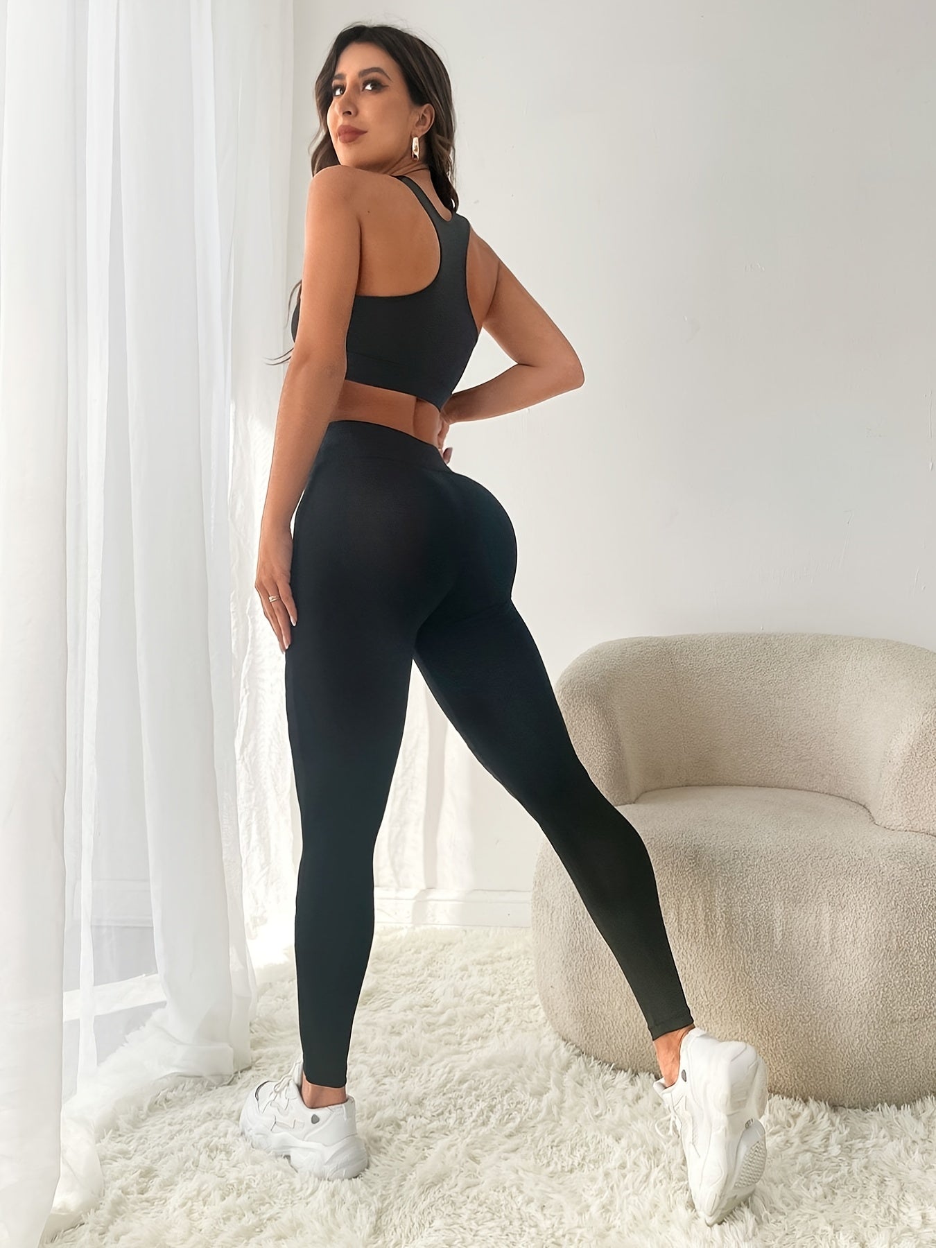 Criss Cross Sports Bra with Tank Top