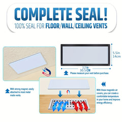 4 Pcs Magnetic Vent Covers 13x30 - Floor, Wall, Ceiling Regi
