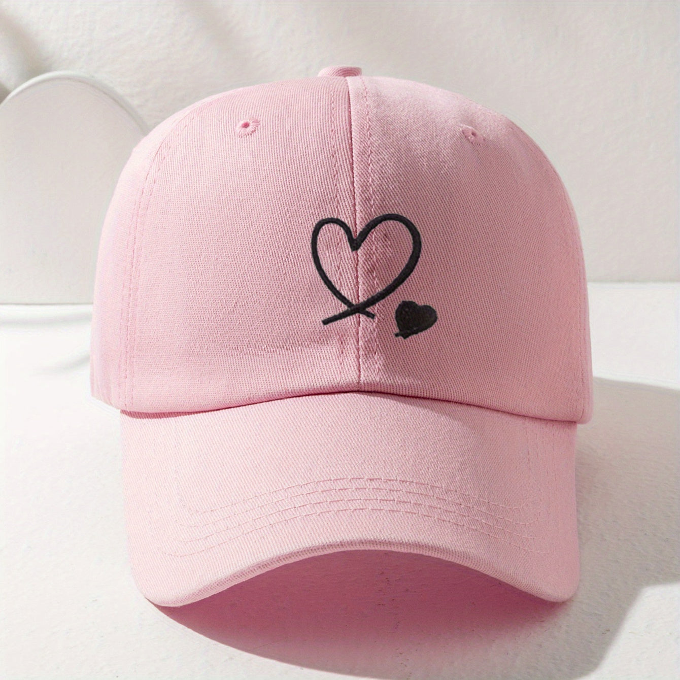 Embroidered Love Baseball Cap Lightweight Adjustable Sun Protection Couple Hat