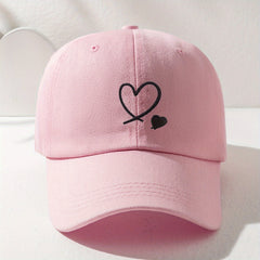 Embroidered Love Baseball Cap Lightweight Adjustable Sun Protection Couple Hat