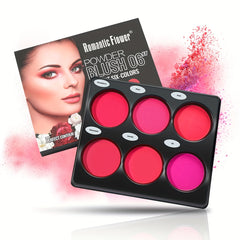 6 Colors Face Blush Palette Matte Mineral Blush Powder Bright Shimmer Face Blush