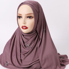 Striped Turban Wrap Head Scarf Hair Accessories for Women