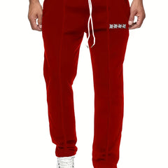 Graphic Drawstring Pants Men's Casual Stretch Pants