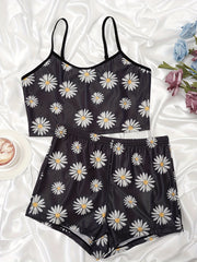 Floral Print Pajama Set Cami Top & Shorts Women's Sleepwear