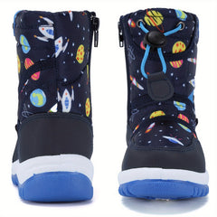 Girl's High Top Snow Boots Warm Fleece Non-Slip Plush Cozy Hiking Shoes
