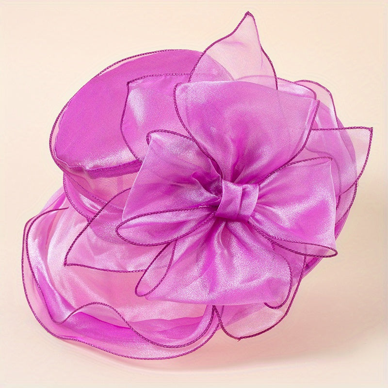 Organza Sun Hat Mesh Derby Hats Outdoor Beach Wedding Bridal Church Hat