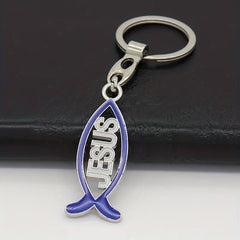 Fish Shape Charm Keychain Stainless Steel Key Ring