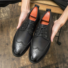 Men's Wingtip Derby Brogue Shoes Lace up Formal Dress Office Business