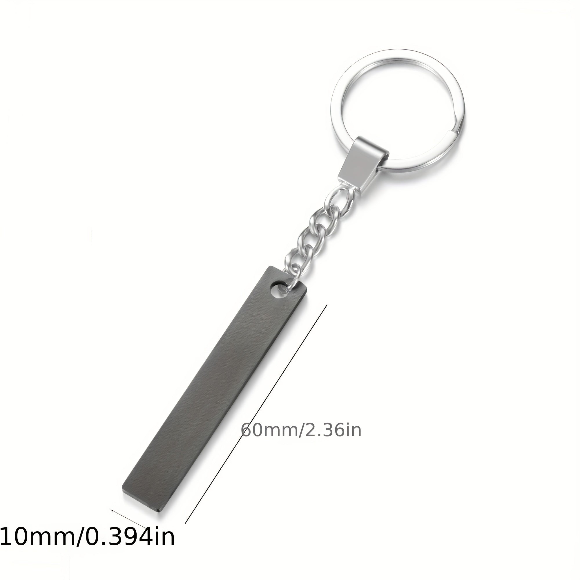 Engraved Bar Key Chain Custom Numbers Key Ring Gift