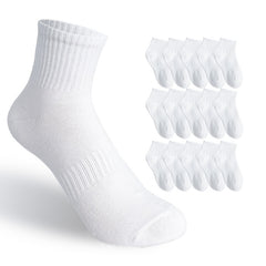 16 Pairs Solid Short Socks Comfy & Breathable Women's Casual Stockings