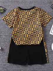 Toddler Boys Cotton T Shirt Matching Shorts Crew Neck Short Sleeve Tee Top Botto