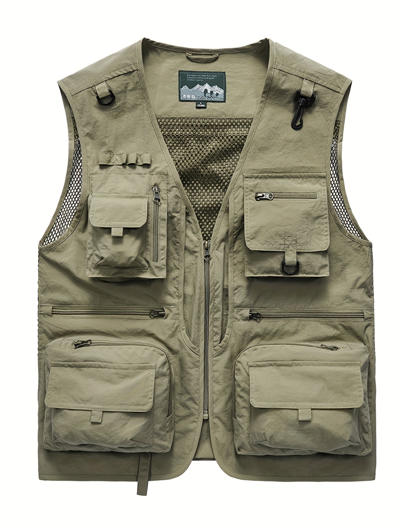 Men's Casual V Neck Zip Up Vest For Spring Summer Outdoor Fishing