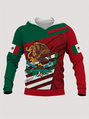 Men's Eagle Pattern Hooded Sweatshirt Street Style Sports Hoodie
