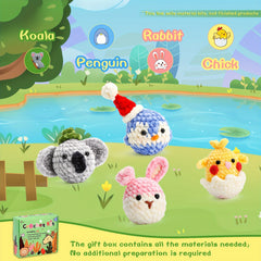Crochet Kit with Manual - Beginner Yarn Set - DIY Cartoon Doll