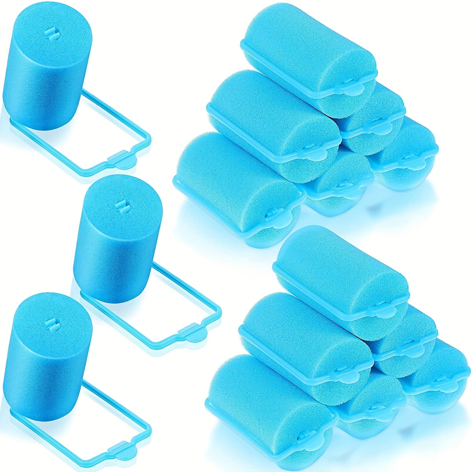18pcs Large Soft Foam Hair Rollers for Hair Styling, 4.0cm Size