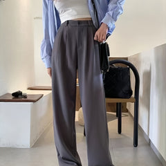 Solid High Waist Draped Long Length Pants