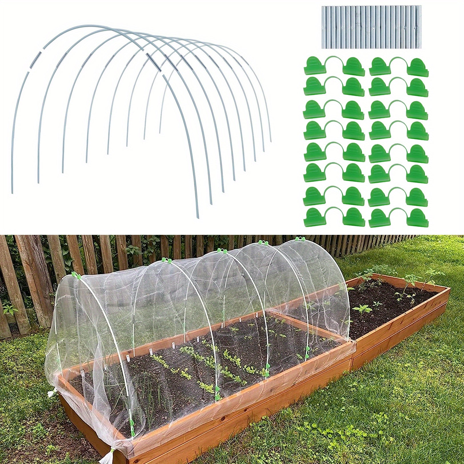 25pcs Garden Greenhouse Hoops DIY Plant Support 76 Wide