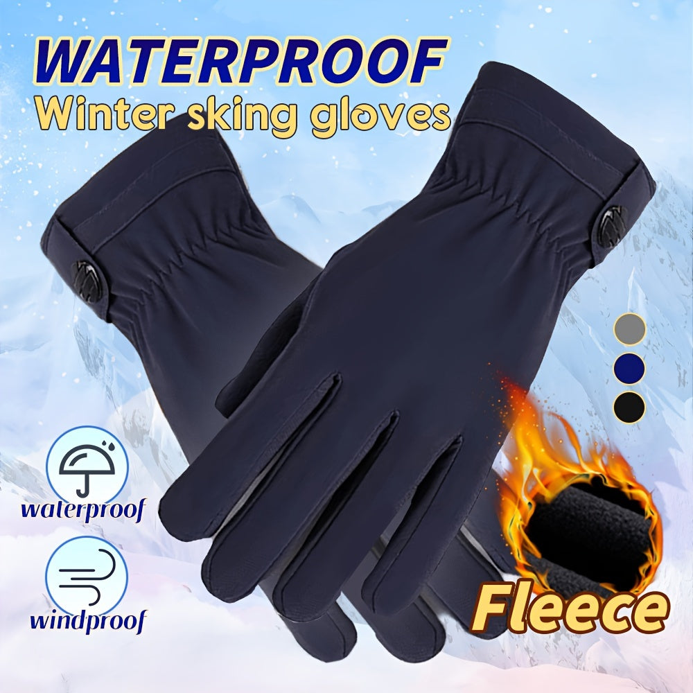 Winter Cashmere Lining Warm Gloves For Women Men