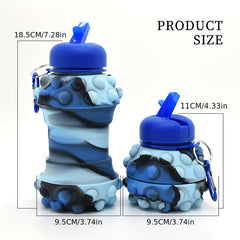 Silicone Collapsible Water Bottle Straw Leakproof Outdoor Travel