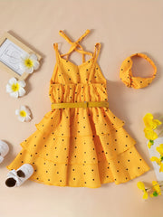 Polka Dot Print Layered Cami Dress