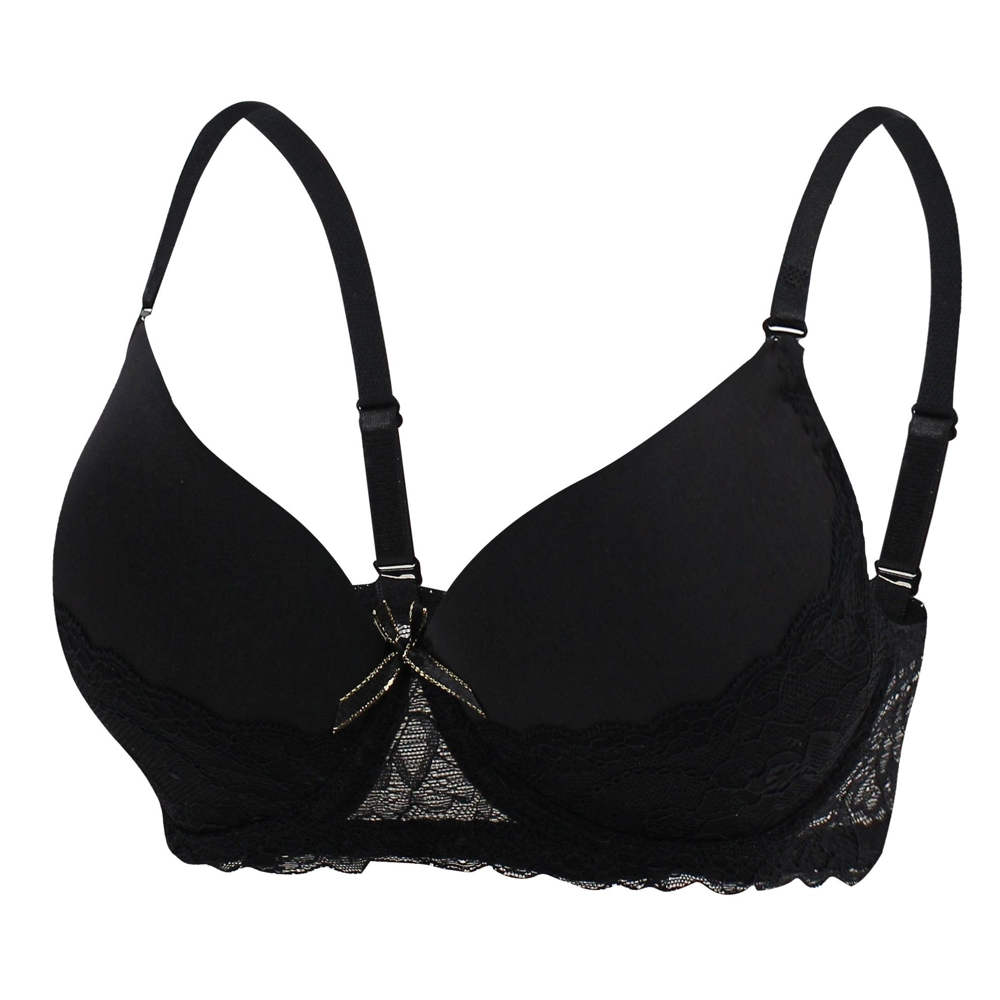 Solid Lace Stitching Bra Push Up Anti-sagging Everyday Bra