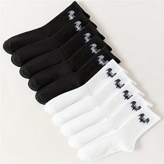 10 Pairs Bat Print Socks Women's Mid Tube Stockings & Hosiery