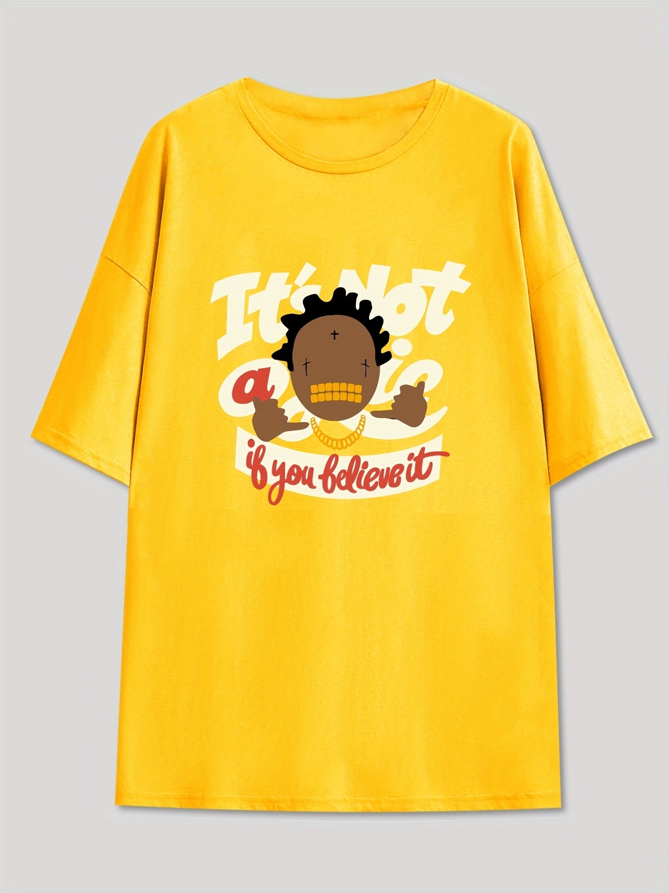 Men's Hip-Hop Graphic Tee Casual Stretch Tee