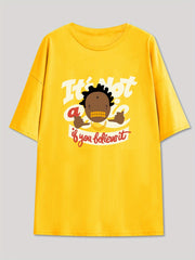 Men's Hip-Hop Graphic Tee Casual Stretch Tee